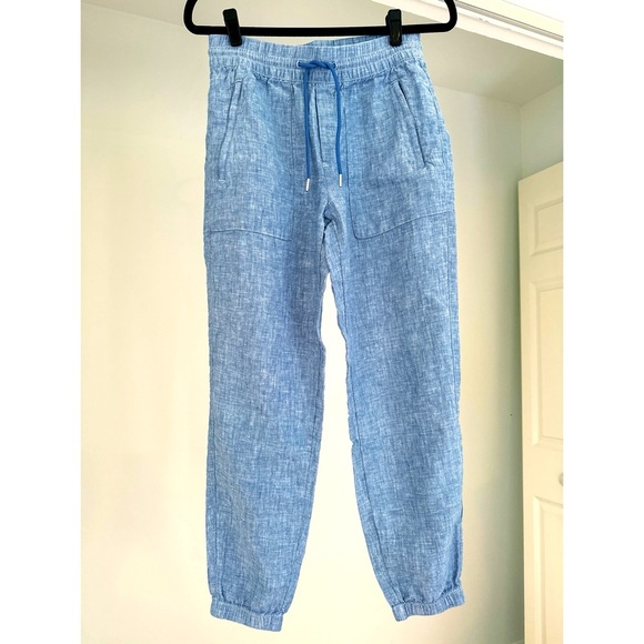 Athleta Pants - Athleta Cabo Linen Jogger in Blue Size 2